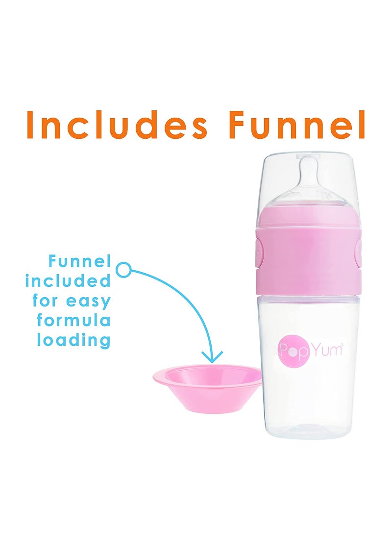Anti-Colic Formula Making, Mixing, Dispenser Baby Feeding Bottles, 2-Pack With 1 Nipples- 5 oz Pink