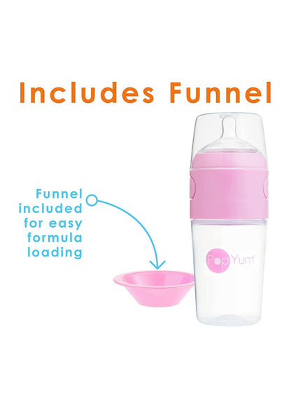 Anti-Colic Formula Making, Mixing, Dispenser Baby Feeding Bottles, 2-Pack With 1 Nipples- 5 oz Pink