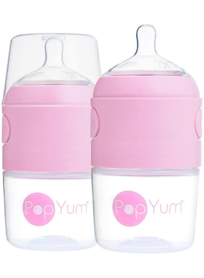 Anti-Colic Formula Making, Mixing, Dispenser Baby Feeding Bottles, 2-Pack With 1 Nipples- 5 oz Pink