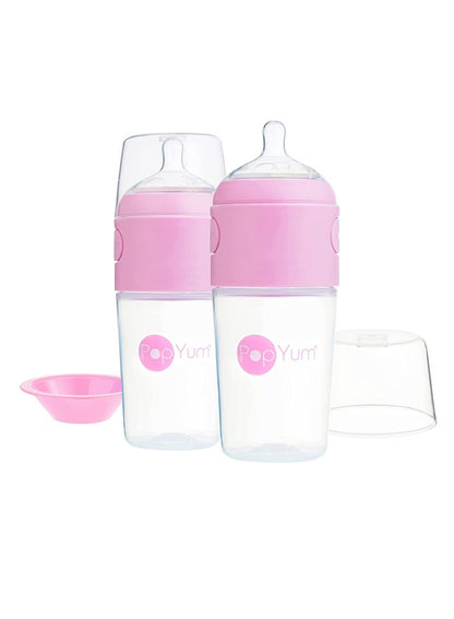 Anti-Colic Formula Making, Mixing, Dispenser Baby Feeding Bottles, 2-Pack With 1 Nipples- 5 oz Pink